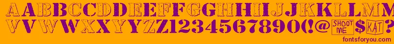 Bndyylwhs Font – Purple Fonts on Orange Background