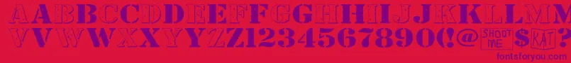 Bndyylwhs Font – Purple Fonts on Red Background