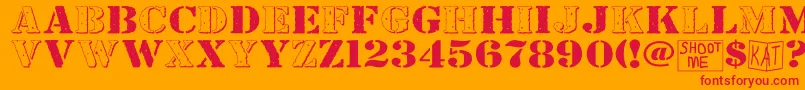 Bndyylwhs Font – Red Fonts on Orange Background