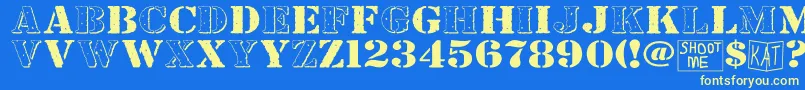 Bndyylwhs Font – Yellow Fonts on Blue Background