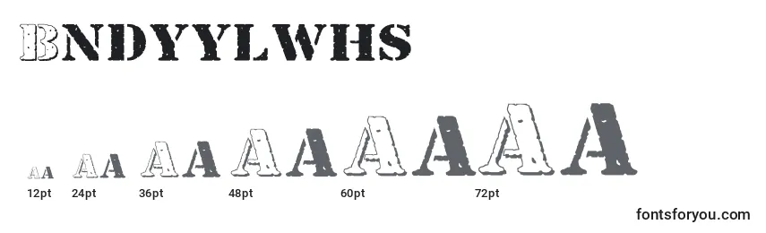 Размеры шрифта Bndyylwhs