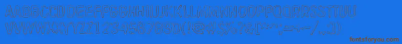 QuicksandX-Schriftart – Braune Schriften auf blauem Hintergrund