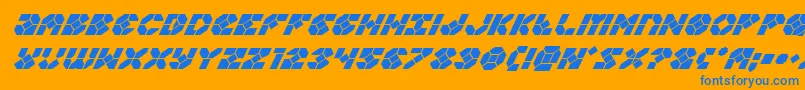 Zoomrunnersuperital Font – Blue Fonts on Orange Background