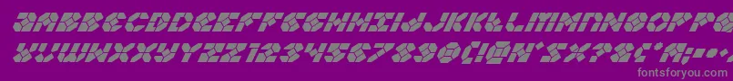 Zoomrunnersuperital Font – Gray Fonts on Purple Background