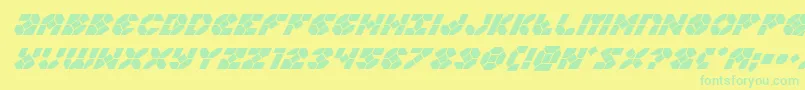 Zoomrunnersuperital Font – Green Fonts on Yellow Background