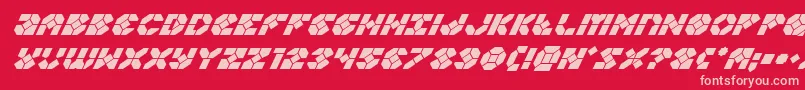 Шрифт Zoomrunnersuperital – розовые шрифты на красном фоне