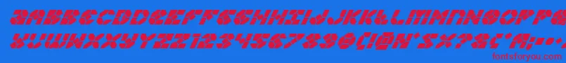 Zoomrunnersuperital Font – Red Fonts on Blue Background