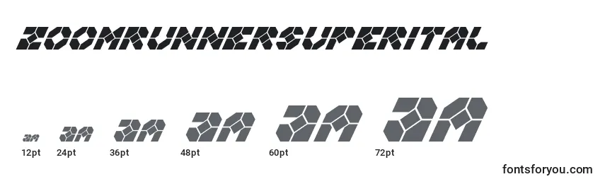 Zoomrunnersuperital Font Sizes