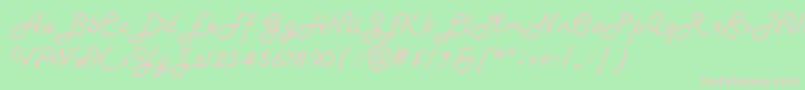 フォントFifty – 緑の背景にピンクのフォント