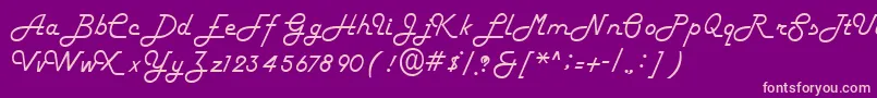Fifty-Schriftart – Rosa Schriften auf violettem Hintergrund