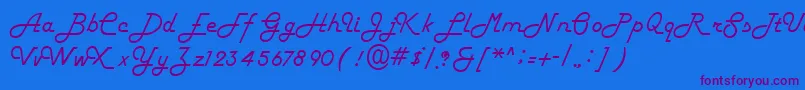 Fifty Font – Purple Fonts on Blue Background