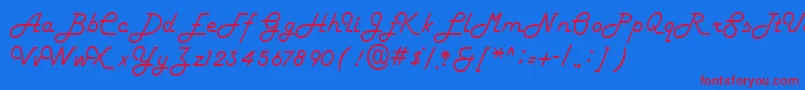 Fifty Font – Red Fonts on Blue Background