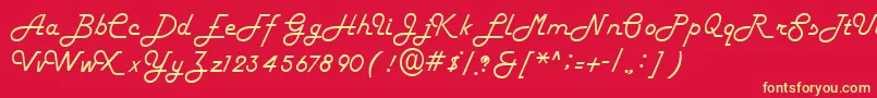 フォントFifty – 黄色の文字、赤い背景