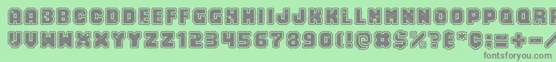 フォントNumero10 – 緑の背景に灰色の文字