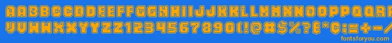 Numero10 Font – Orange Fonts on Blue Background