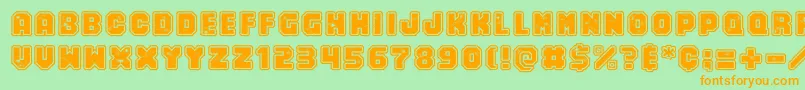 Numero10 Font – Orange Fonts on Green Background