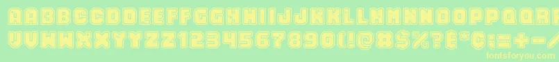 Numero10 Font – Yellow Fonts on Green Background