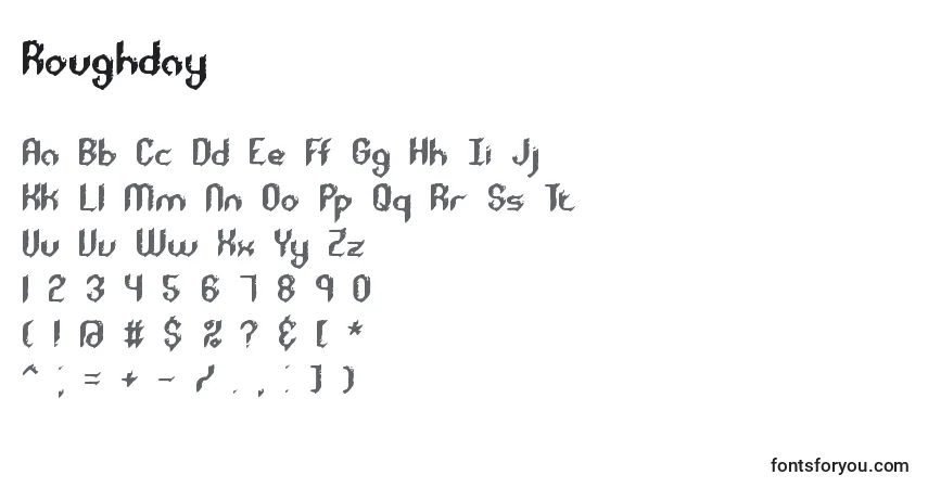 Czcionka Roughday – alfabet, cyfry, specjalne znaki