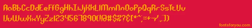 Weitere Informationen zur Roughday-Schriftart Roughday-Schriftart – Orangefarbene Schriften auf rotem Hintergrund