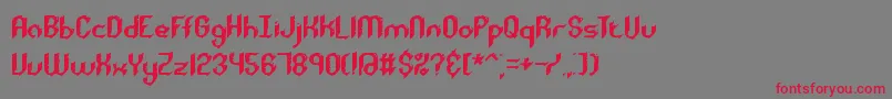 Roughday-Schriftart – Rote Schriften auf grauem Hintergrund