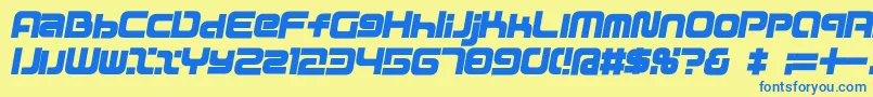 D3mouldismi Font – Blue Fonts on Yellow Background