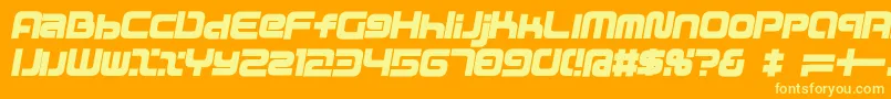 D3mouldismi Font – Yellow Fonts on Orange Background