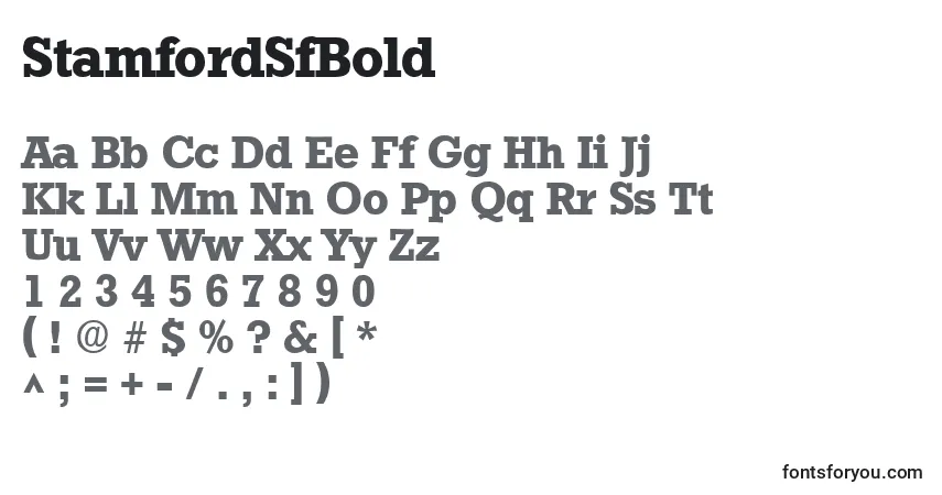 Шрифт StamfordSfBold – алфавит, цифры, специальные символы