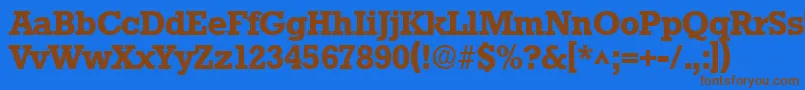 フォントStamfordSfBold – 茶色の文字が青い背景にあります。