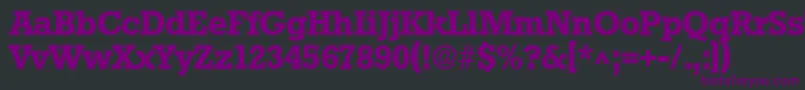 Czcionka StamfordSfBold – fioletowe czcionki na czarnym tle