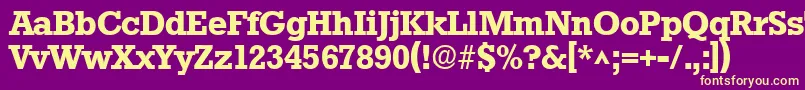 Fonte StamfordSfBold – fontes amarelas em um fundo roxo