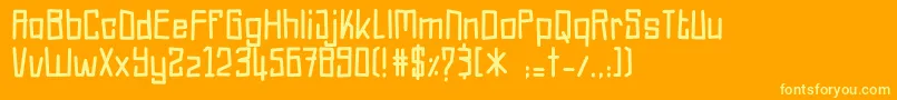 BalikKampung-fontti – keltaiset fontit oranssilla taustalla