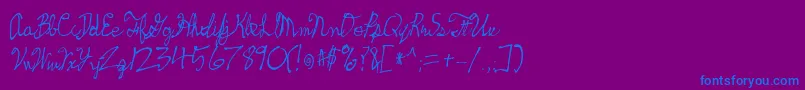 Skeetch ffy-Schriftart – Blaue Schriften auf violettem Hintergrund