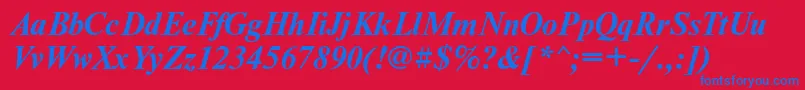 NewtonisocttBolditalic Font – Blue Fonts on Red Background