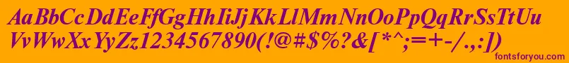 NewtonisocttBolditalic Font – Purple Fonts on Orange Background