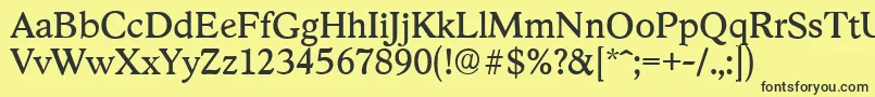 StratfordserialRegular Font – Black Fonts on Yellow Background