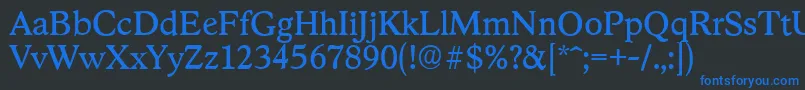 Шрифт StratfordserialRegular – синие шрифты на чёрном фоне