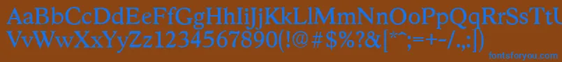 Шрифт StratfordserialRegular – синие шрифты на коричневом фоне