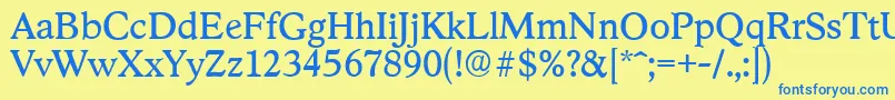 StratfordserialRegular Font – Blue Fonts on Yellow Background