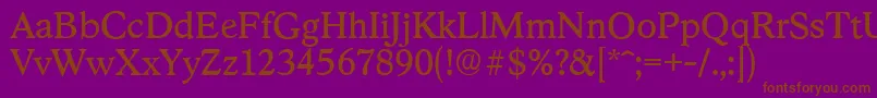 Шрифт StratfordserialRegular – коричневые шрифты на фиолетовом фоне