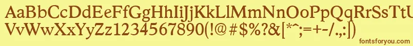 StratfordserialRegular Font – Brown Fonts on Yellow Background