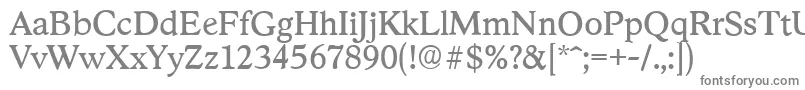 StratfordserialRegular-fontti – harmaat kirjasimet valkoisella taustalla