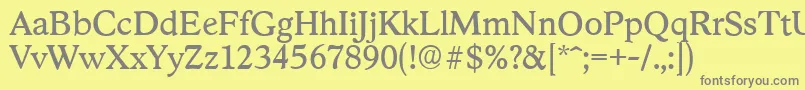 StratfordserialRegular Font – Gray Fonts on Yellow Background