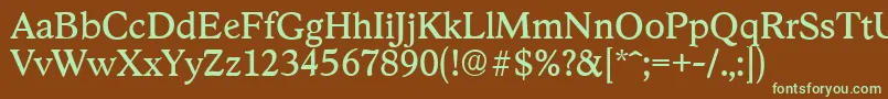 StratfordserialRegular Font – Green Fonts on Brown Background