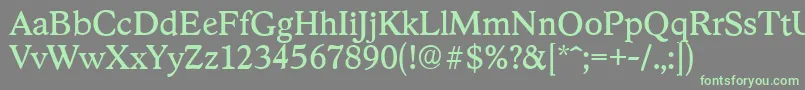 StratfordserialRegular Font – Green Fonts on Gray Background