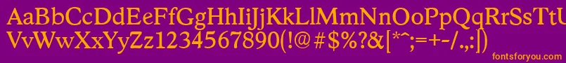 Шрифт StratfordserialRegular – оранжевые шрифты на фиолетовом фоне