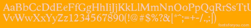 StratfordserialRegular Font – Pink Fonts on Orange Background