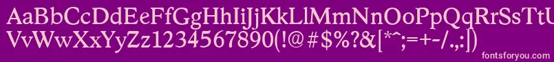 StratfordserialRegular-fontti – vaaleanpunaiset fontit violetilla taustalla