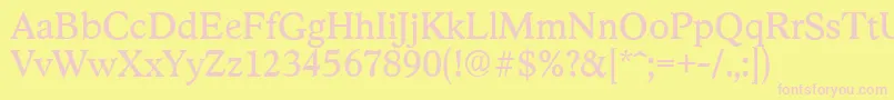 StratfordserialRegular Font – Pink Fonts on Yellow Background