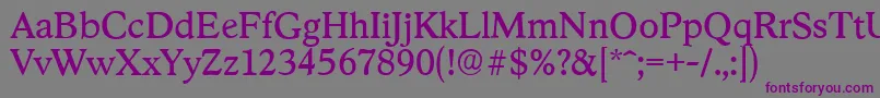 StratfordserialRegular Font – Purple Fonts on Gray Background
