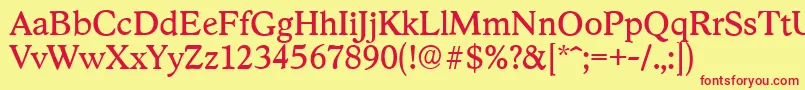 StratfordserialRegular Font – Red Fonts on Yellow Background